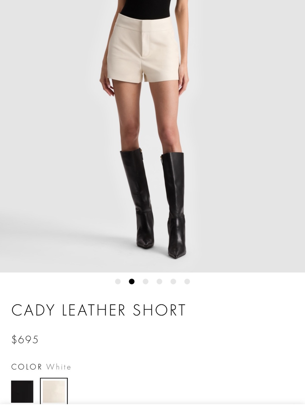 Alice + Olivia Cady Leather Shorts